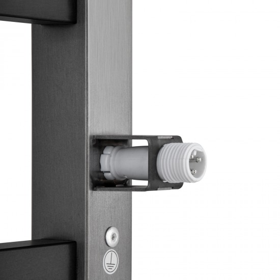 530Hx600Wx120Dmm Gunmetal Grey Electric Heated Towel Rack 5 Bars