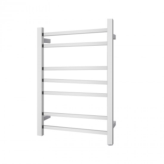800Hx400Wx120D mm Square Chrome Electric Heated Towel Rail 7 Bars