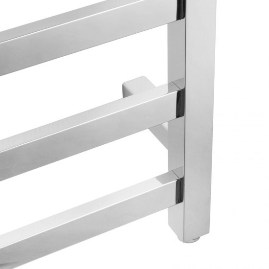 800Hx400Wx120D mm Square Chrome Electric Heated Towel Rail 7 Bars