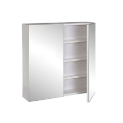 750x720x150mm 2-Door White Fully Waterproof PVC Mirror Cabinet