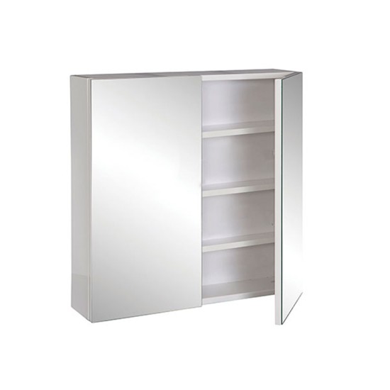 750x720x150mm 2-Door White Fully Waterproof PVC Mirror Cabinet
