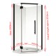 1000*1000*2050mm Black Frameless Diamond Shower Box